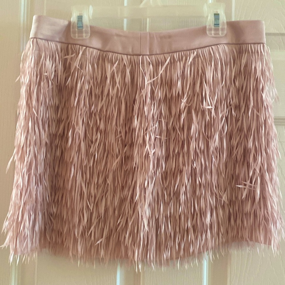 Fringe pink mini skirt